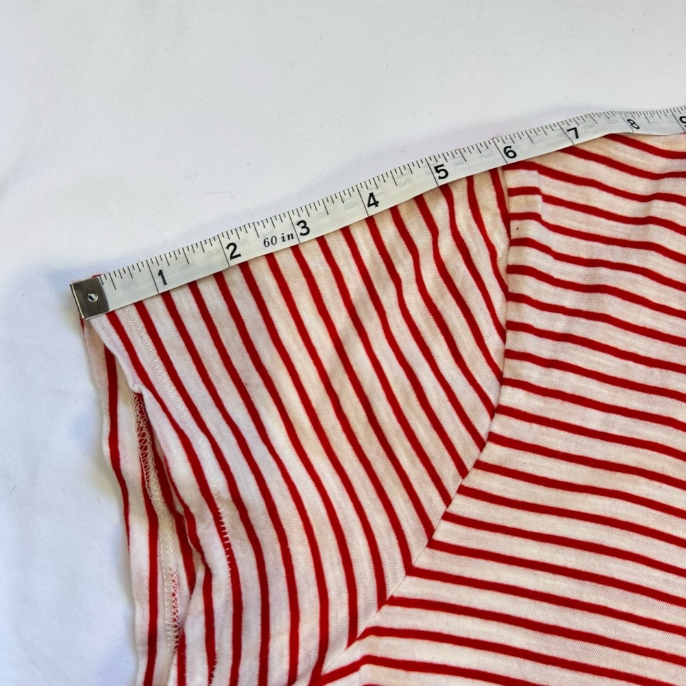 Madewell Red and White Striped Tee Size Large - Picture 9 of 11